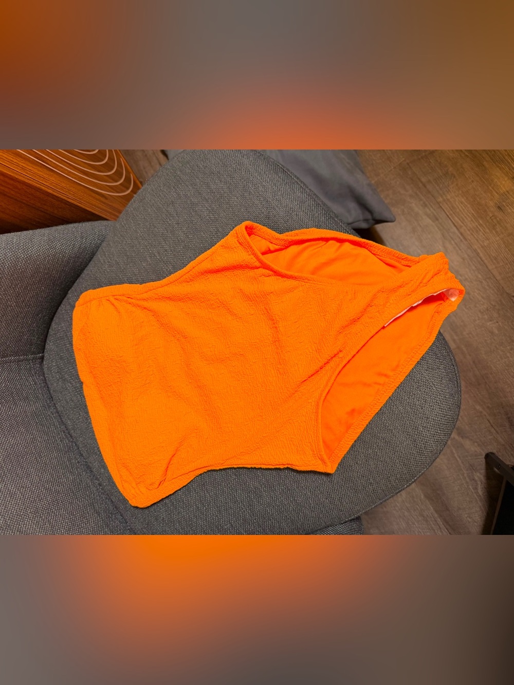 Shade & Shore Neon Orange Textured Tank